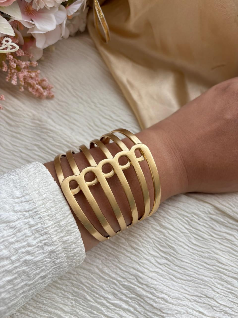 Golden Big Cuff Bracelet