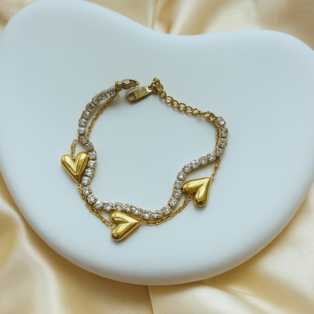 Linked Hearts Tennis Bracelet