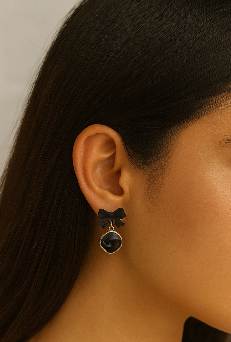 Midnight Bow Earrings
