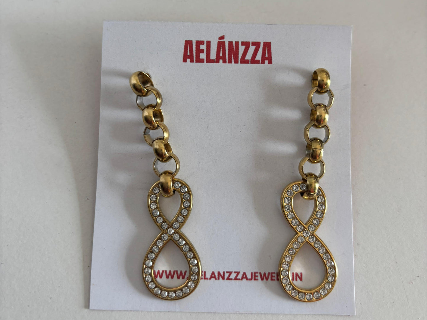 Zirconia infinity Linked Earrings