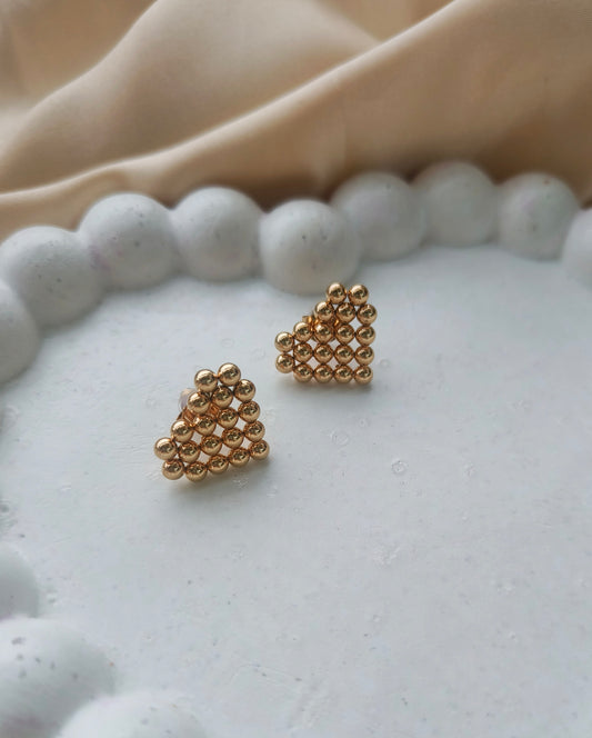 Beaded Heart Studs