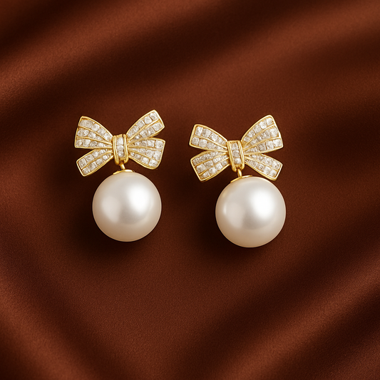 Bow Pearl Earrings