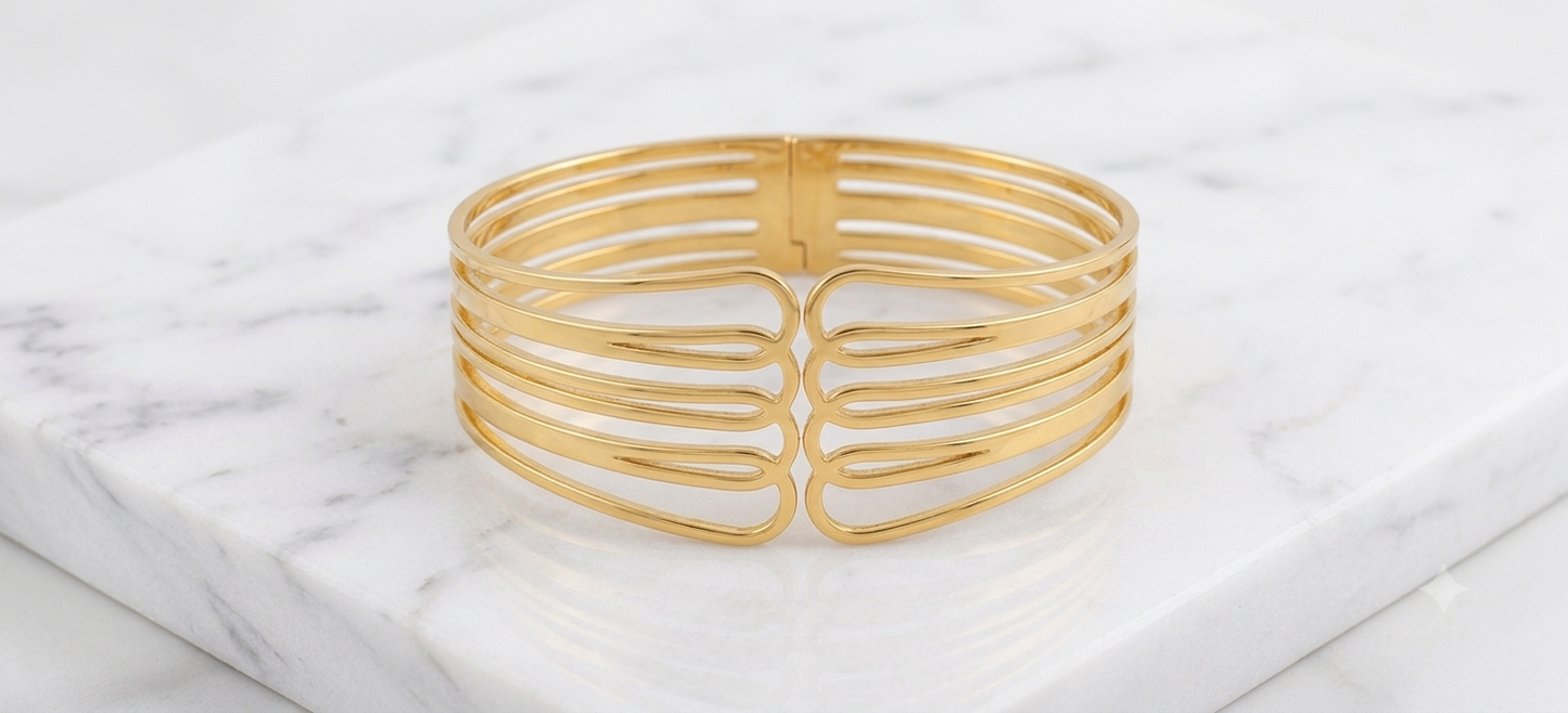 Multistrand gold cuff Kada/Bracelet