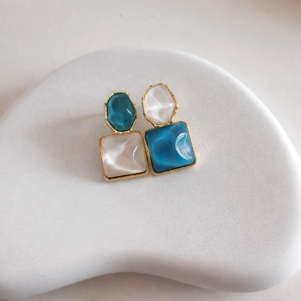 Aqua stone Earrings
