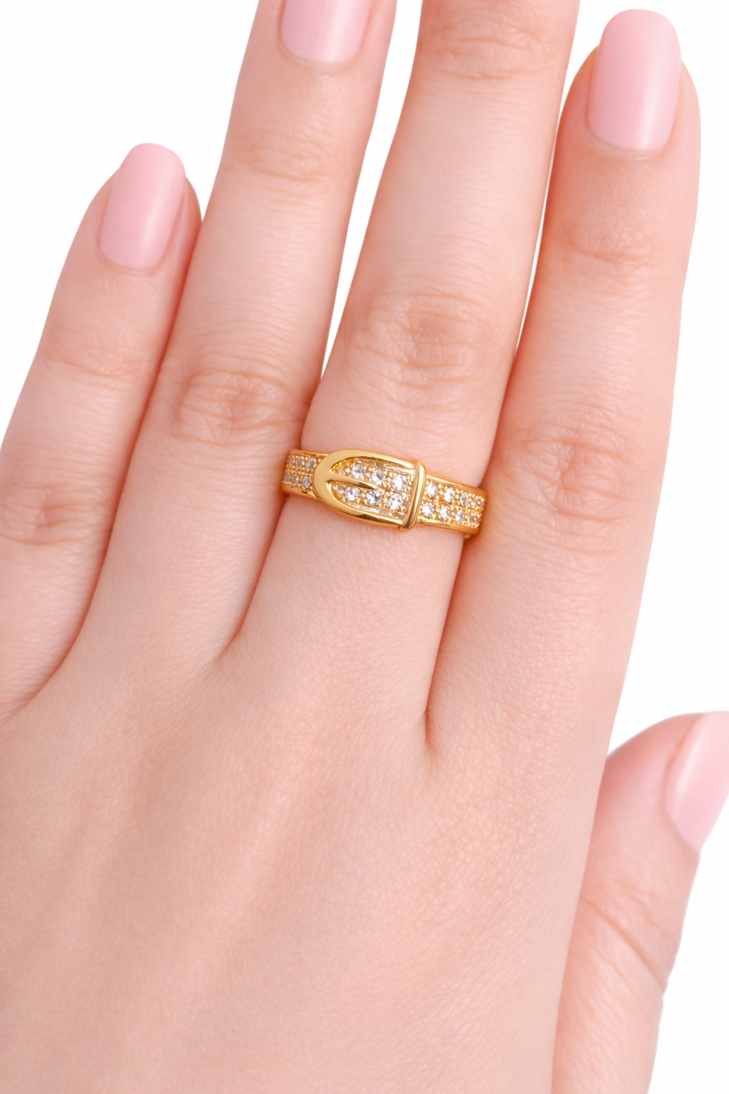 Aelanzza Luxe Belt Flexi Ring – gold anti-tarnish adjustable belt ring for women India