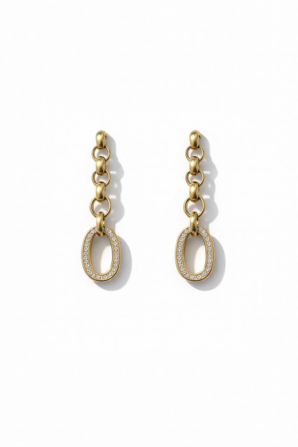 Zirconia Oval linked Earrings