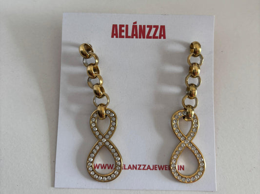 Zirconia infinity Linked Earrings