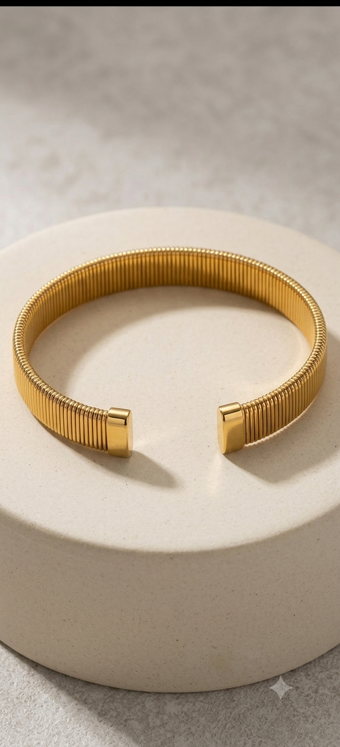Ribbed Mesh Open Cuff