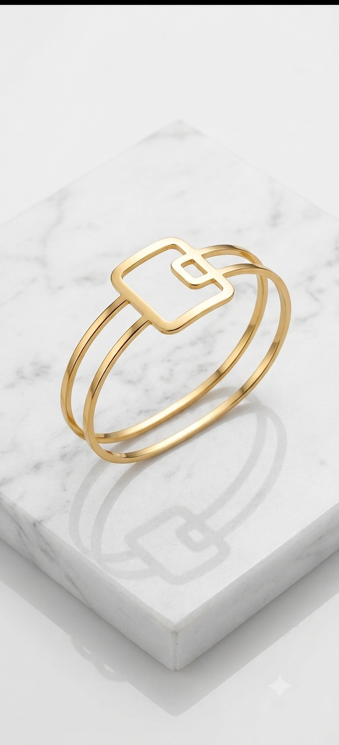 Geometric Square Gold Kada