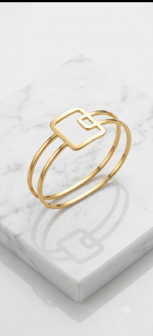 Geometric Square Gold Kada